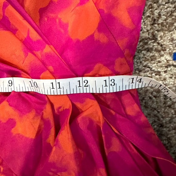 Lela Rose Fuchsia Pink Floral Tafetta Dress Sz 6 - Picture 11 of 11